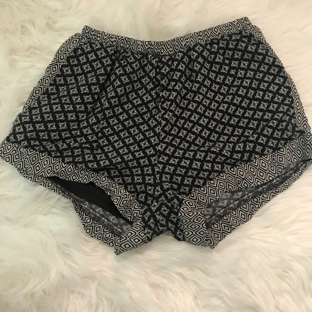 Black and white shorts